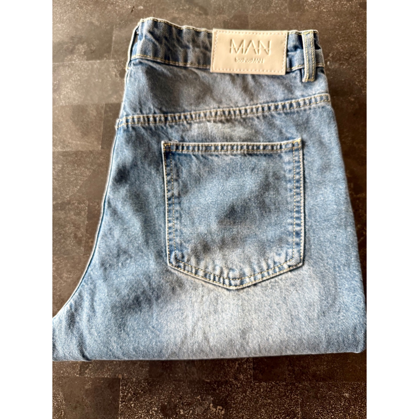 Boohooman Bootcut Flare Denim Jeans Light Wash Mens 36 Retro Hip Hop Y2k Grunge — image 7 of 7